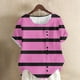 thumbnail image 2 of Vestidos Casuales Para Mujer, Blusas De Mujer De Moda Blusa informal de lino con botones y manga corta estampada para mujer, 2 of 4