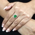 thumbnail image 5 of Emerald Simulated Women Jewelry 925 Sterling Silver Ring, 5 of 9