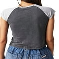 thumbnail image 3 of Women‘s Casual Basic Vintage Star Pattern Short Sleeves Slim Fit Crop Tops T-Shirts, 3 of 4