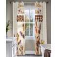 thumbnail image 4 of Giraffe Sheer Curtains 63 Inch Length 2 Panels Set for Living Room/Bedroom, Red Love Heart Animals Plaid Kitchen Curtains with Grommet Semi-Sheer Curtains Drapes Voile Window Treatments 42"x63"x2, 4 of 7