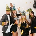 thumbnail image 4 of 42PCS Glitter 2026 New Year's Eve Accessories, Laser Hats Glasses New Year Headband Tiara New Year Wristband Fringed Noise Makers for 2026 New Year Party Favour Kit Black Gold Silver, 4 of 7