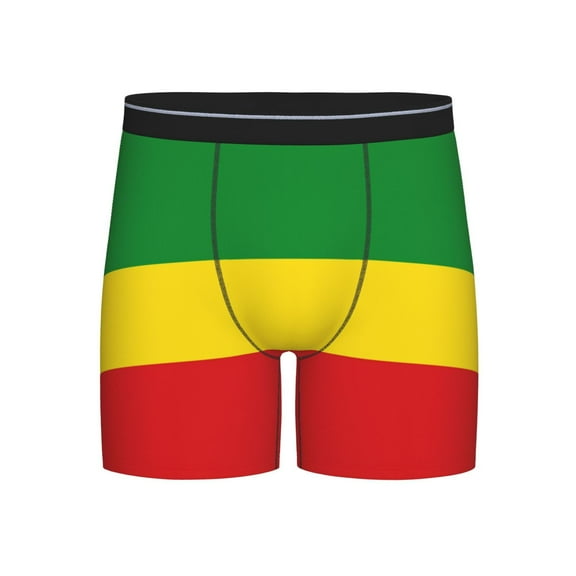 Men Rastafari Flag Boxer Briefs Moisture Wicking Funny Boxer Shorts