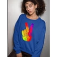 thumbnail image 2 of Colorful Peace Sign Sweatshirt Women -SPIdeals Designs, Female Medium, 2 of 4