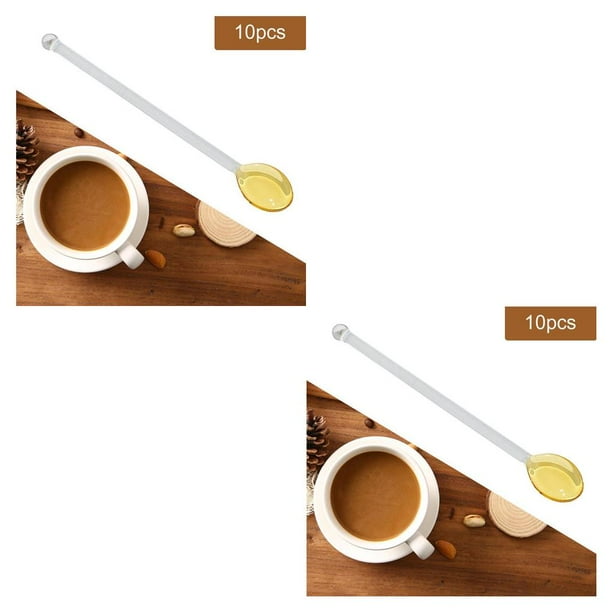 Yuarrent 10x Glass Teaspoons Dishwasher Safe Stirring Spoon for Stirring Coffee Bar 2piezas Amarillo