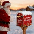 thumbnail image 6 of Wooden Santa Christmas Mailbox Decorative Holiday Postbox For Home Garden, 6 of 9