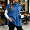 thumbnail image 4 of Tbopshirt Women Sleeveless Sweater Vest Turtleneck Oversized Pullover Sweaters with Front Pockets for Fall Winter Casual Outfit Going Out Knit Tops, 4 of 8