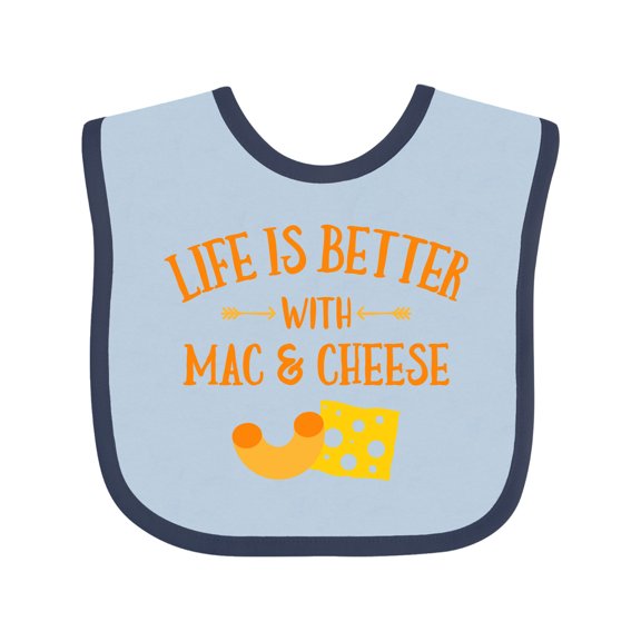 Inktastic Life's Better Mac & Cheese Boys or Girls Baby Bib