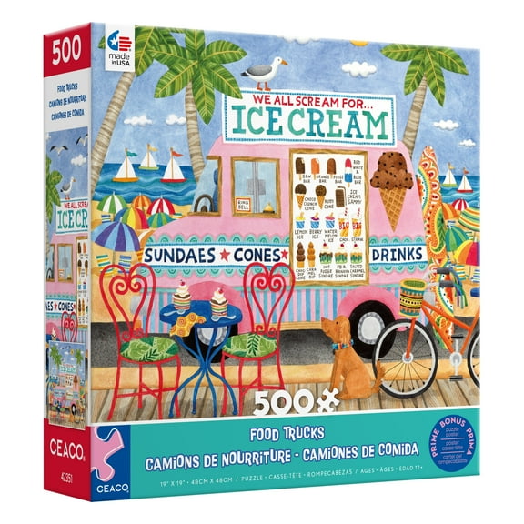 Ceaco Ice Cream Truck Tom Wood 500 Piece Interlocking Jigsaw Puzzle
