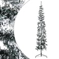 thumbnail image 1 of vidaXL Slim Artificial Half Christmas Tree with Flocked Snow 240 cm, 1 of 5