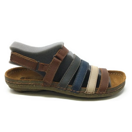 El Naturalista Women's N388 Slingback Flat Sandal Brown Blue Multi 36 EU 6 US