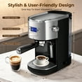 thumbnail image 2 of WAA 20 Bar Compact Espresso Maker with Milk Frother, Black, 2 of 7