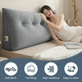 thumbnail image 3 of Lovote Triangular Headboard Pillow with Side Pockets, Chenille Fabric, Bed Rest Reading Pillow, Removable & Washable Cover, Daybed Wedge Pillow for Twin Beds, 3 of 7
