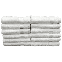 Set of 12 - 13" x 13" White Washcloths | 100% Cotton | Hotel Value Collection
