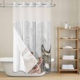 thumbnail image 6 of No Hook Shower Curtain with Snap in Liner, Farmhouse Pig Cattle Donkey Waterproof Fabric Bathroom Curtain Mesh Top Window, Vintage Country Plank Shower Curtains 36x72in, 6 of 9