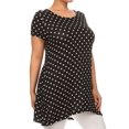 thumbnail image 2 of Women's Plus Size Side Pockets Polka Dot Short Sleeves Relaxed Tunic Tee Top, 2 of 4