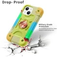 thumbnail image 3 of Compatible with iPhone 14 Case/iPhone 13 Case 6.1 Inch with Built-in 360°Rotating Ring Stand, Military Grade Drop Protection Full Body Rugged Heavy Duty Protective Cover. (Rainbow Green), 3 of 13