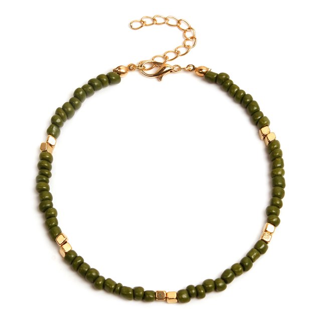 Cheville pour Femmes Ajustable Mode Fait Main Bracelet de Plage Perlé