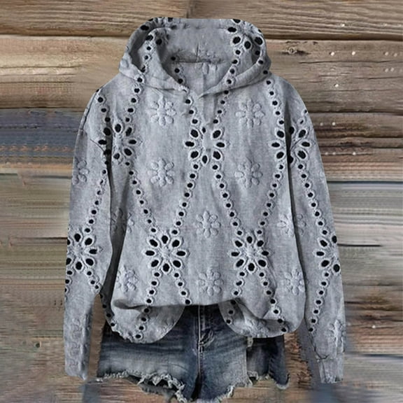 Njagoc3 Womens Plus Size Sweatshirts Long Sleeve Half Zip Spliced Hooded Sweatshirt