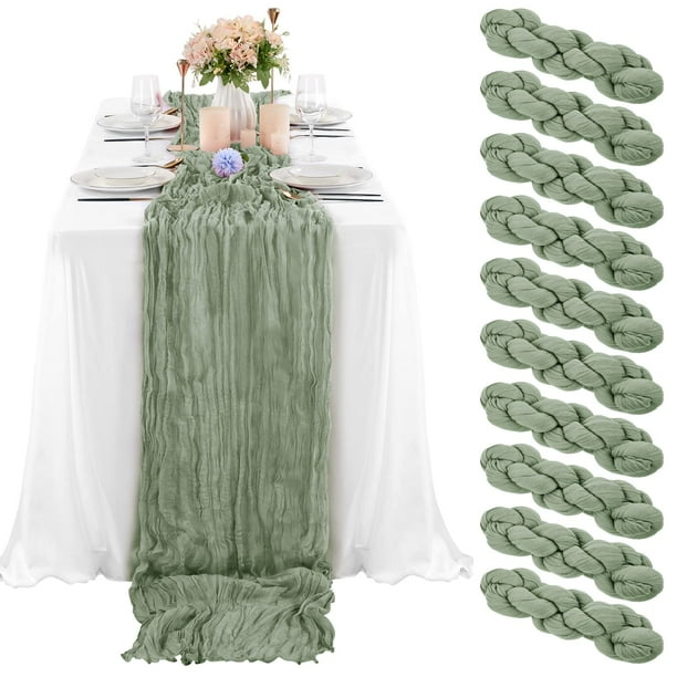6Pack Gauze Cheesecloth Table Runner 35 x 120 Inches Cheesecloth Table Cloth Boho Rustic Sheer ...