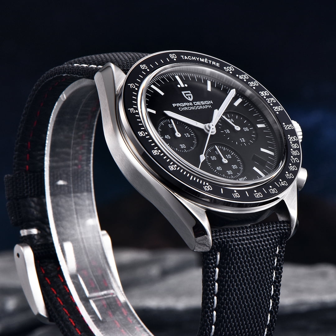 PAGANI DESIGN Men's Quartz Watches 40mm New Release full Stainless Steel Waterproof Sports Chronograph Wrist Watch for Men Sapphire Dial Glass