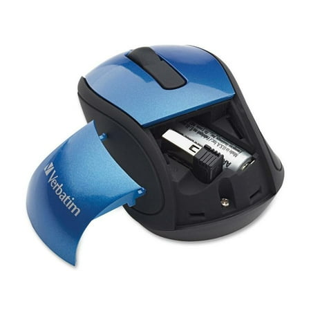 Verbatim - Mini Travel Wireless Optical Mouse with Compact Design - Blue