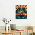thumbnail image 2 of BCIIG Sunset Palm Trees Aesthetic Poster & Print Wall Art Painting for Home Office Decor - Canvas Living Room Bedroom Wall Decor 16x20 in, 2 of 5