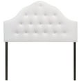 thumbnail image 4 of Modern Contemporary Queen Size Vinyl Headboard, White Faux Leather, 4 of 4