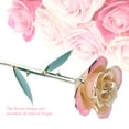 thumbnail image 6 of Gifts for Girls and Women 24K Gold Plated Rose Flower Pink Green Leaf Decoration with Base for Valentine's Day Mother's Day, 6 of 20