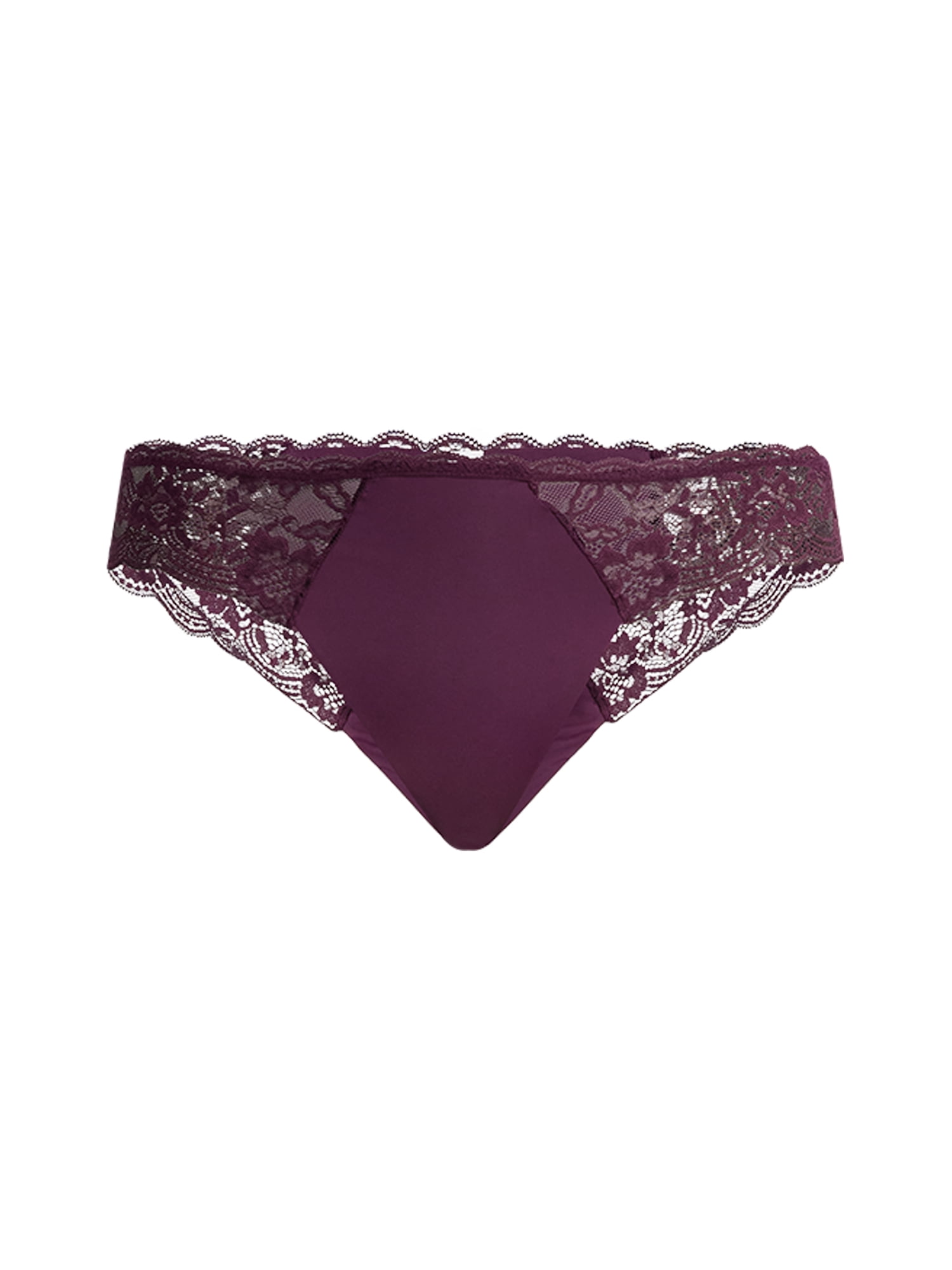 Joyspun Women's Microfiber and Lace Thong Panties, 3-Pack, Sizes XS-3XL