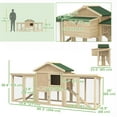 thumbnail image 3 of PawHut Chicken Coop, Wooden Large Rabbit Hutch with Nesting Box, Run, Ramp, 3 of 10