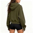 thumbnail image 4 of Vivianyo HD Women's Half‑Zip Cropped Hooded Sweatshirt, Kangaroo‑Pocket Hoodies For Women, Long‑Sleeve Pullover Top for Fitness Sessions and Casual Errands, Sizes S-2XL, 4 of 8
