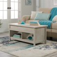 thumbnail image 2 of Pemberly Row Table Basse Relevable avec Rangement Caché et Étagères Ouvertes, Châtaignier Blanchi, 2 of 15