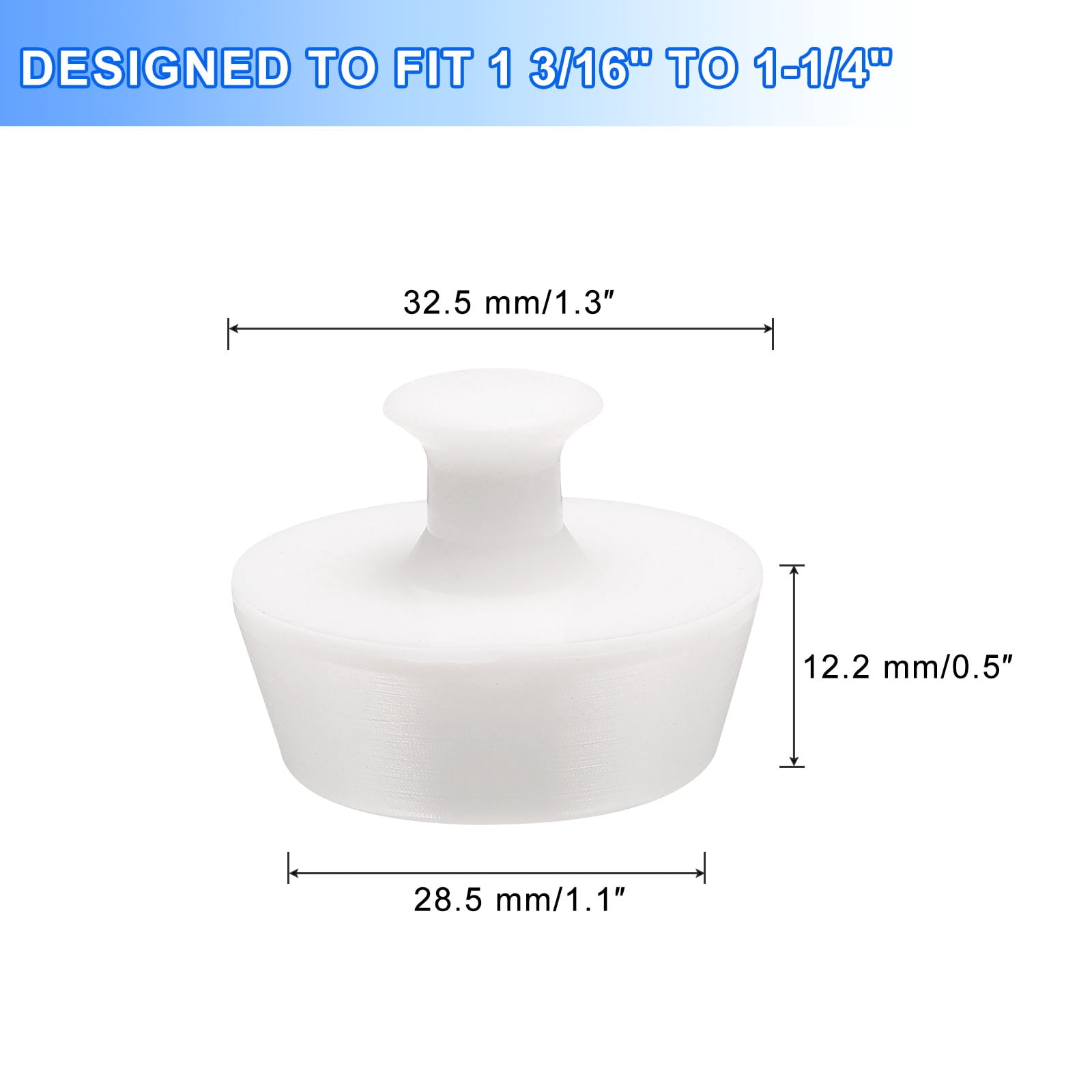Unique Bargains Silicone Bathtub Stopper Sink Drain Plug Handle 1 3/16" to 1-1/4"