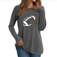 thumbnail image 2 of Fznquz Ladies Blouses Casual Gray Game Day Long Sleeve Tops Football Graphic Tunic Sunday Funday Womens Fashion M, 2 of 6