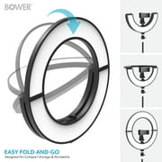 Bower 12 Foldable Ring Light with Adjustable Stand and Remote Control- Black