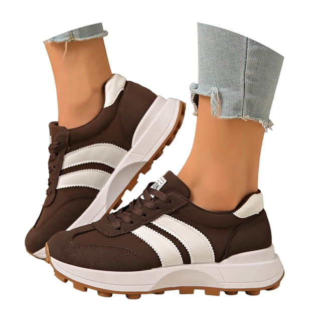 DXOUPM Chaussures de Course pour Femmes Confortables Décontractées Espadrilles Mode pour Dames Légères à Lacets
