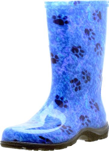 womens paw print rain boots