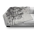 thumbnail image 3 of Kabuki Soft Flannel Fleece Throw Blanket, Warrior Samurai Drawing Style with Angry Expression Historical Artwork, Cozy Plush for Indoor and Outdoor Use, 60" x 80", Black White, by Ambesonne, 3 of 6