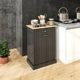 thumbnail image 6 of Trash Cans HOMCOM Kitchen Tilt Out Trash Bin Cabinet Free Standing Recycling Cabinet Trash Can Holder With Drawer, Black,Trash Cans With Lid, 6 of 8
