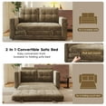 thumbnail image 6 of BedLuxury 55'' Futon Sofa Bed, Comfy 3-in-1 Fordable Sleeper Loveseat, Brown, 6 of 7