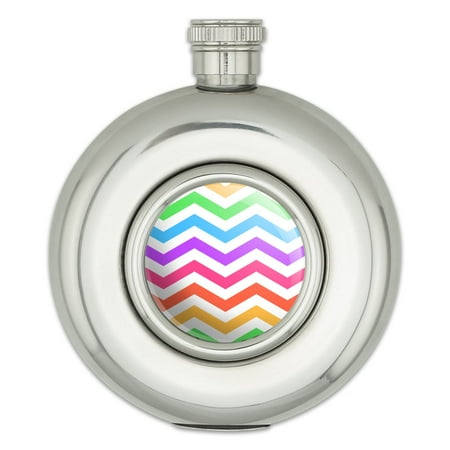 

Rainbow Chevrons Zigzag Pattern Round Stainless Steel 5oz Hip Drink Flask