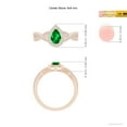 thumbnail image 4 of ANGARA Natural Twist Shank Pear Emerald Ring with Diamond Halo in 14K Rose Gold for Women (Size-6x4mm) | May Birthstone, Birthday, Anniversary, Jewelry Gift for Women | Natural Emerald Ring, 4 of 9