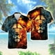 thumbnail image 4 of Camisas de verano de talla grande y gran tamaño para hombre, camisas de manga corta con solapa para fiesta hawaiana a la moda de Lion American para hombre, 4 of 5