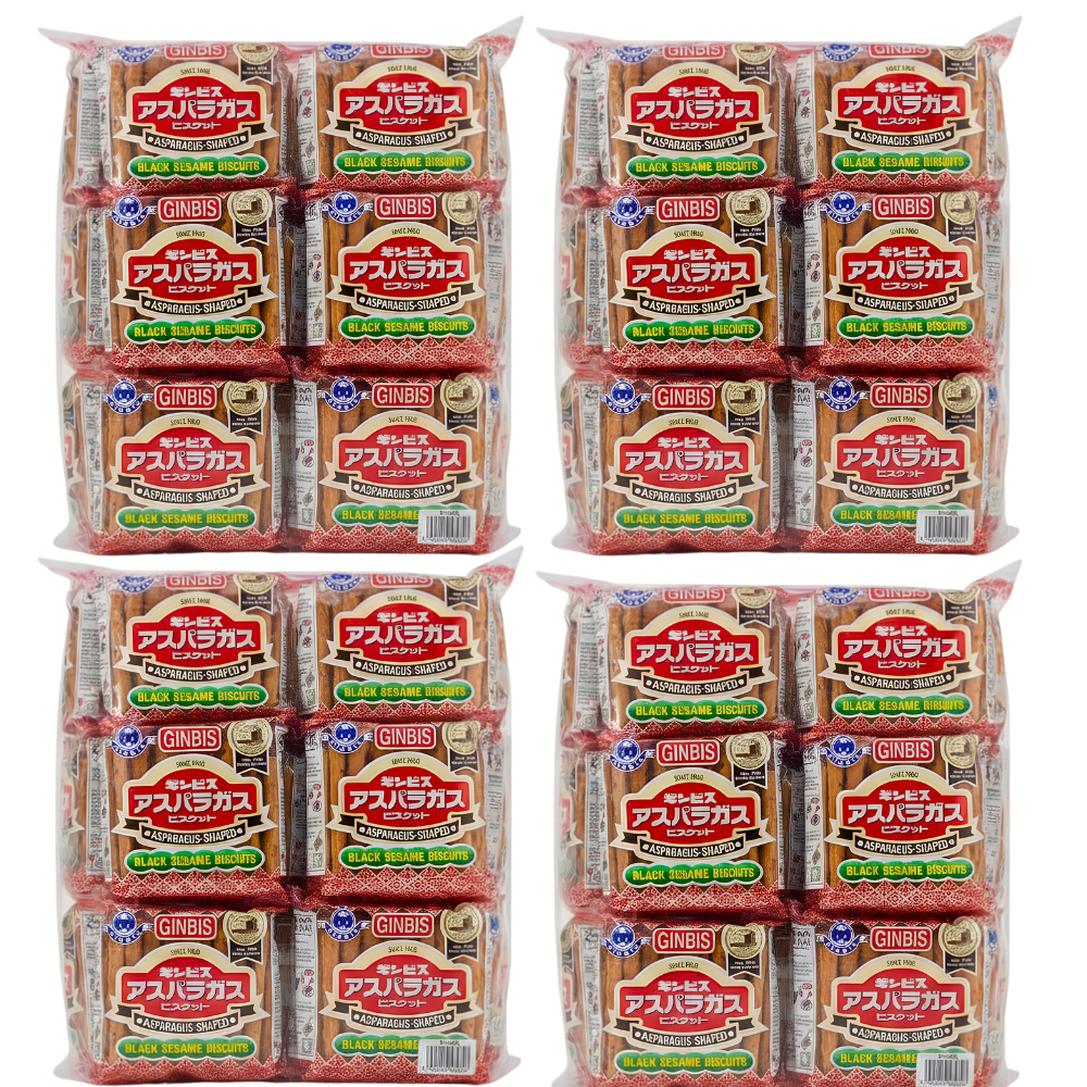 Ginbis Asparagus Shaped, Japan Black Sesame Biscuits 24 packs