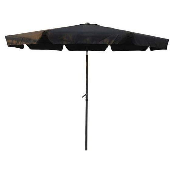 YF-1104-3M-BK 10 ft. Outdoor Aluminum Umbrella with Flaps, Black