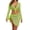 Green, variant on qucoqpe Women 4 Piece Swimsuit Cover Up Long Sleeve V-Neck Crop Top Mini Wrap Skirt Beach Vacation Sets