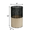 thumbnail image 3 of Happimess Harper Modern 4.13-Gallon 2-Tone Faux Wicker Cylinder Outdoor Trash Can, Black/Cream, HPM1101D, 3 of 9