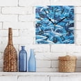 thumbnail image 3 of Blue and Sharks Wall Clock Square Silent Non Ticking Battery Operated Clock for Home Bathroom Kitchen Bedroom Living Room, 3 of 8