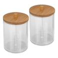 thumbnail image 2 of 2 Pcs Support Empilable pour Tampons de Coton Apothicaire Transparent avec Housse en Bambou, 2 of 15