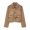 Brown, variant on Women Peter Pan Collar Button Down Cropped Faux Suede Jacket Long Sleeve Pocket Casual Layering Outer Coat 1PC XS-XL Plus Size Friendly